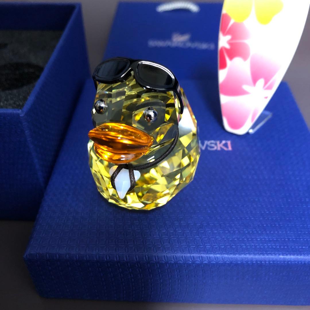 スワロフスキーSWAROVSKIハッピーダック♪サニースティーブサーフィン置物