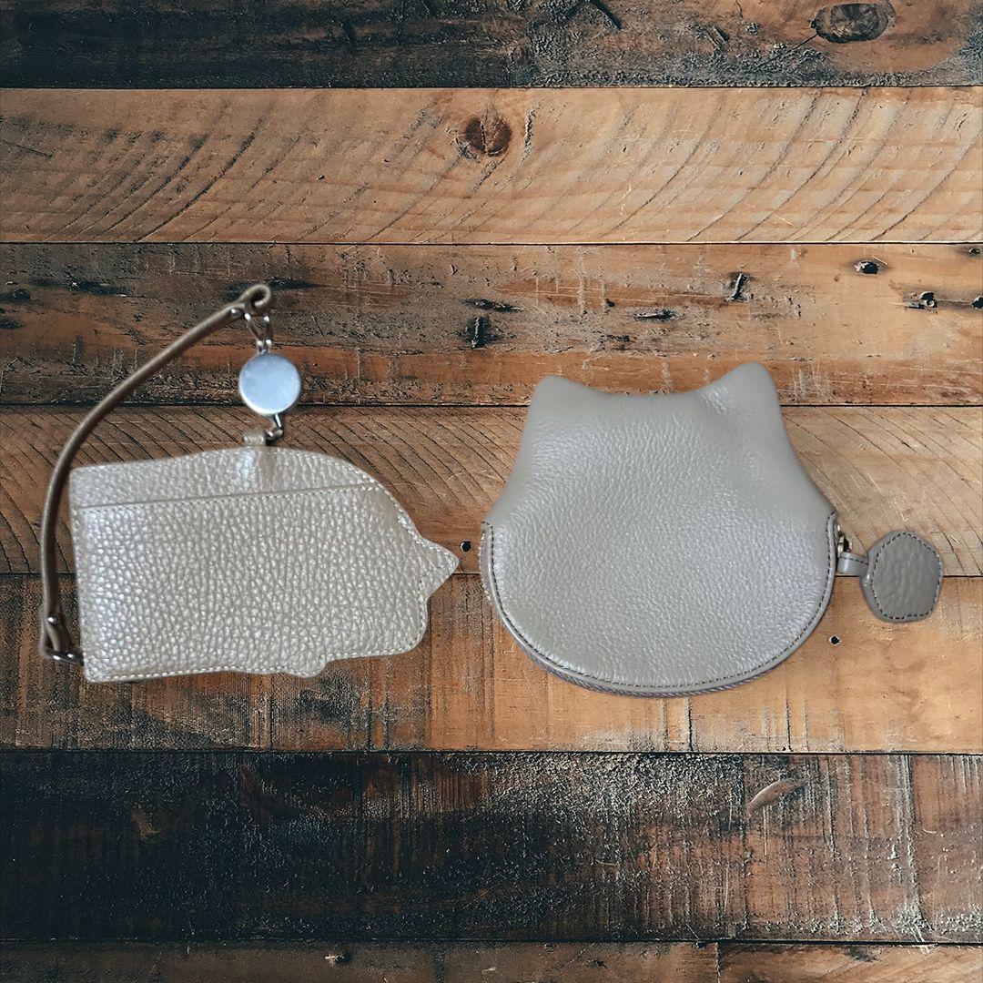 IBIZA イビサ ネコモチーフ レザーケース パスケース 2点セット 猫