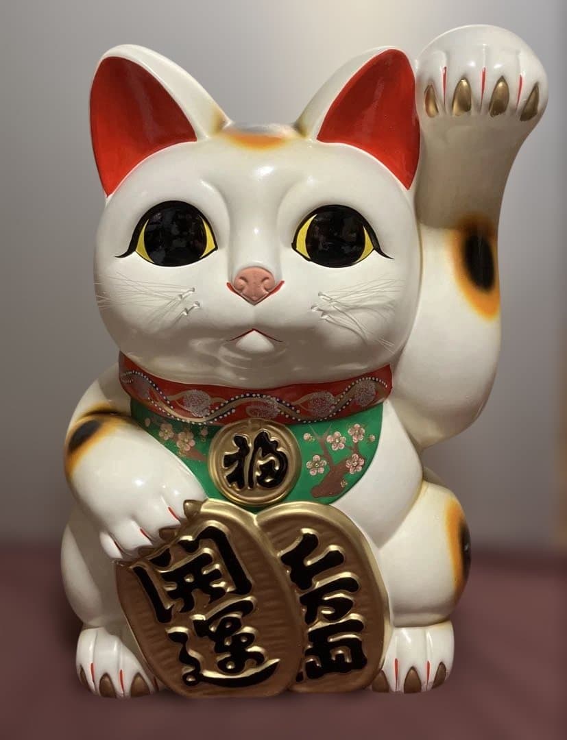 レトロ 招き猫 黒 貯金箱 超特大 (29 )