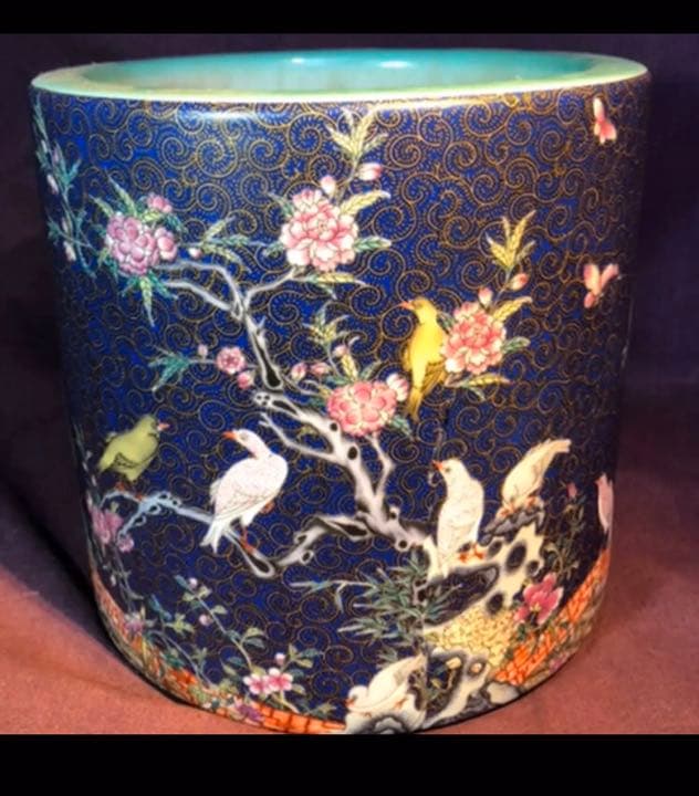 大清乾隆年製　花鳥文筆頭