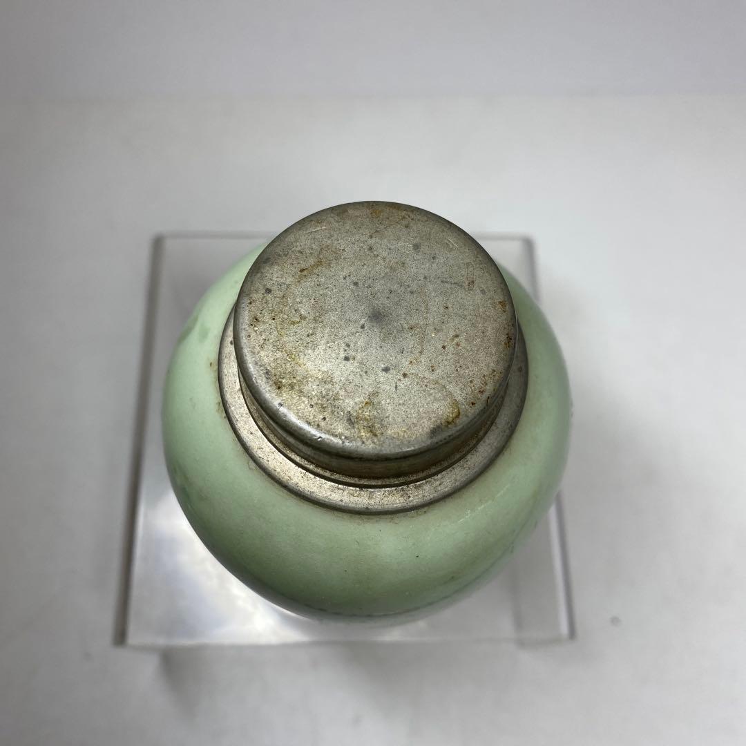 時代　青磁　錫蓋　茶壺　東さ8-0124①