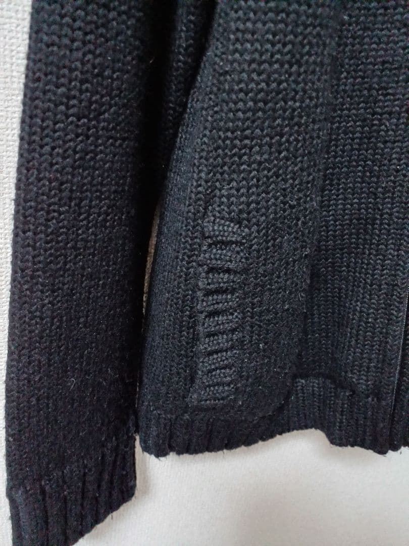 バーバリーブラックレーベル ラビットファー付きニットジャケット