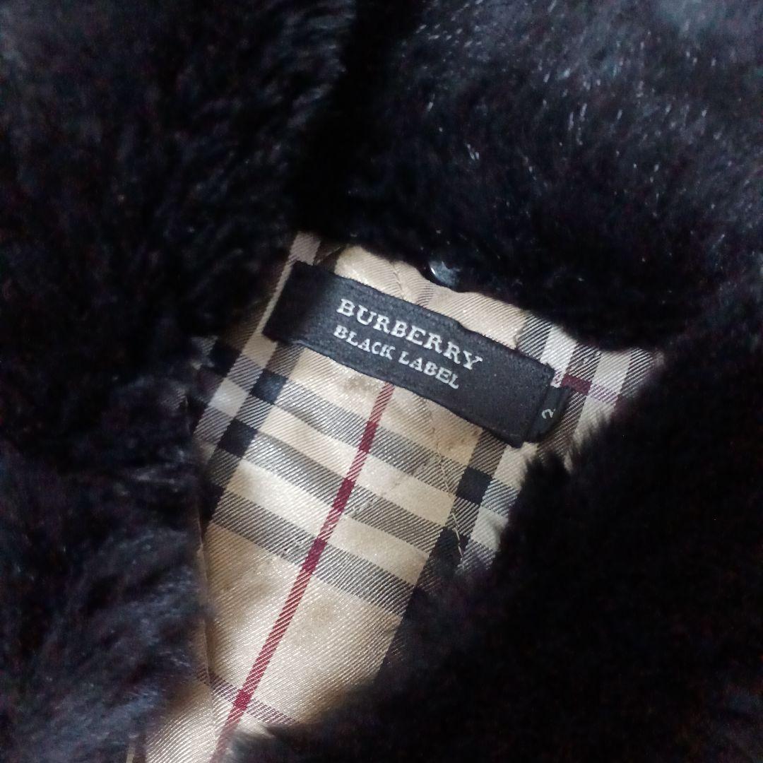 バーバリーブラックレーベル ラビットファー付きニットジャケット