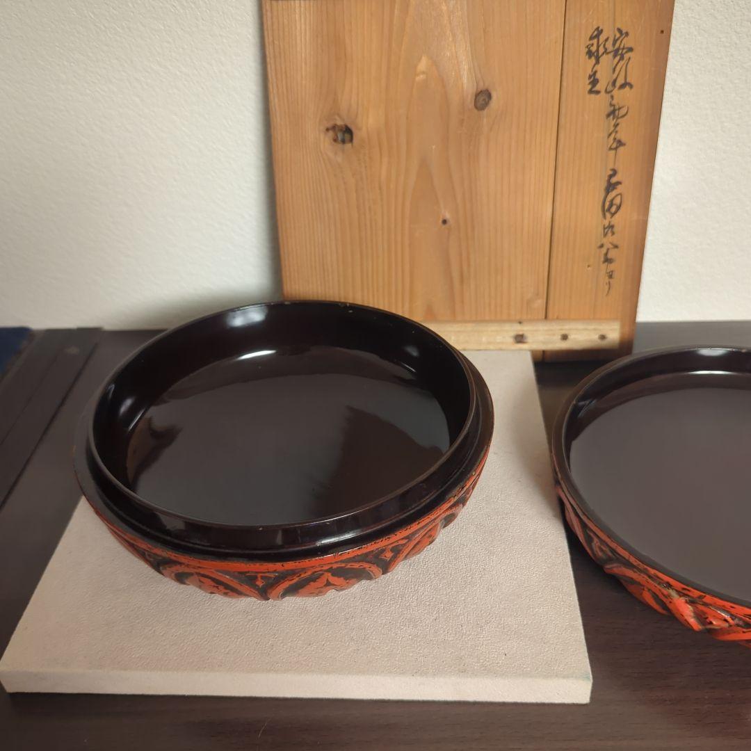 【値下げ】江戸時代　鎌倉彫喰籠　菓子器