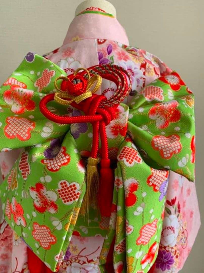 最終値下げ【式部浪漫】着物　七五三　女の子　7歳　作り帯　セット　お祝い着