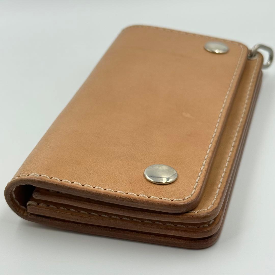 トラッカーウォレット(ナチュラル) サドルレザー　タロンジッパー　真鍮ニッケル