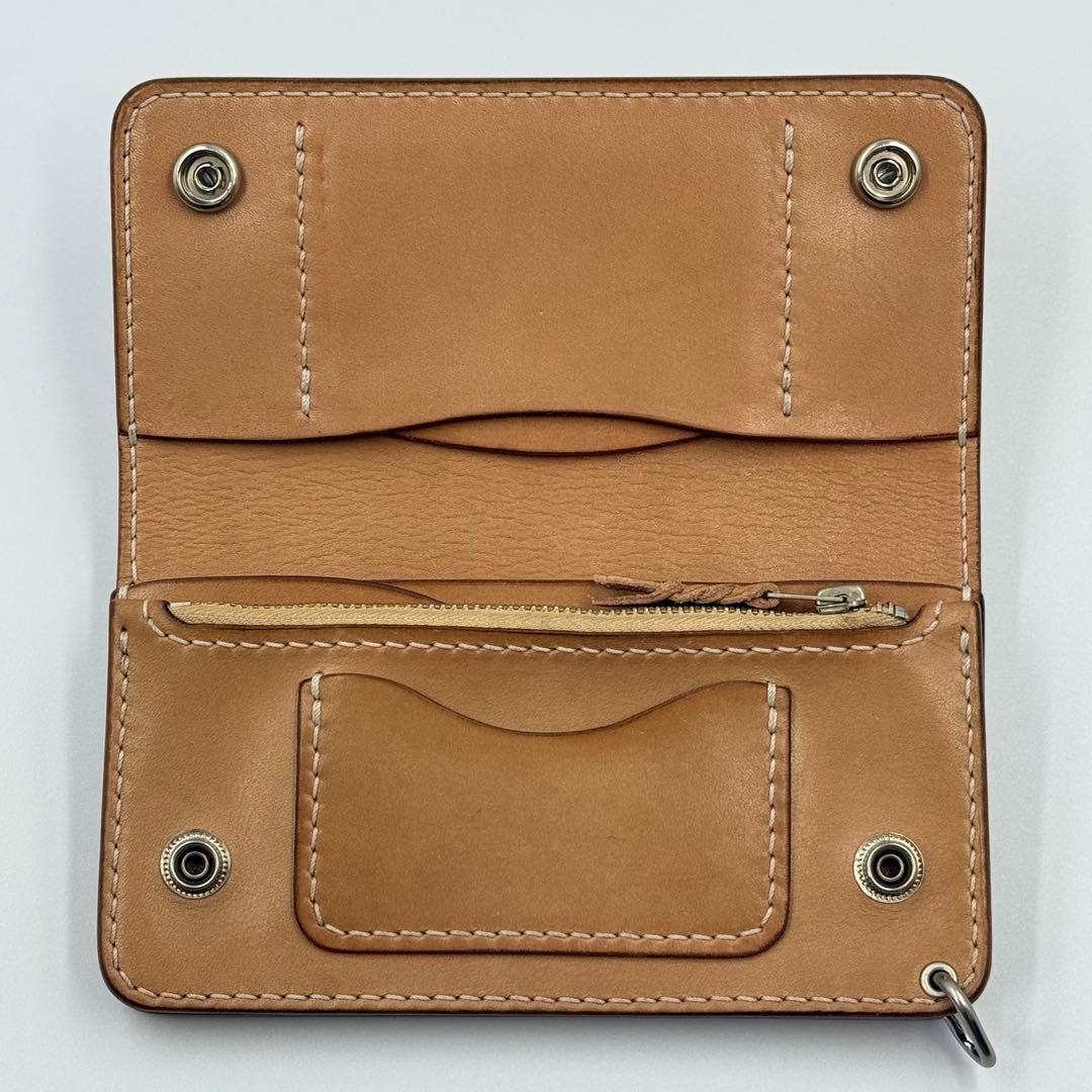 トラッカーウォレット(ナチュラル) サドルレザー　タロンジッパー　真鍮ニッケル