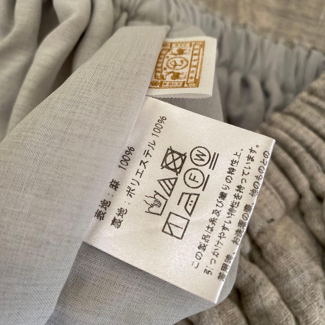 中川政吉商店　麻のかや織　キュロットスカート 薄墨色　未使用品