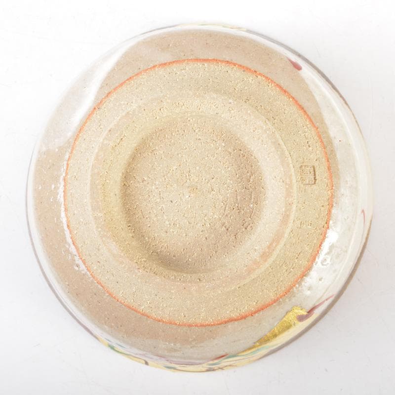 九谷焼　吉田勝山作　色絵金彩　抹茶碗　共箱　C　5440