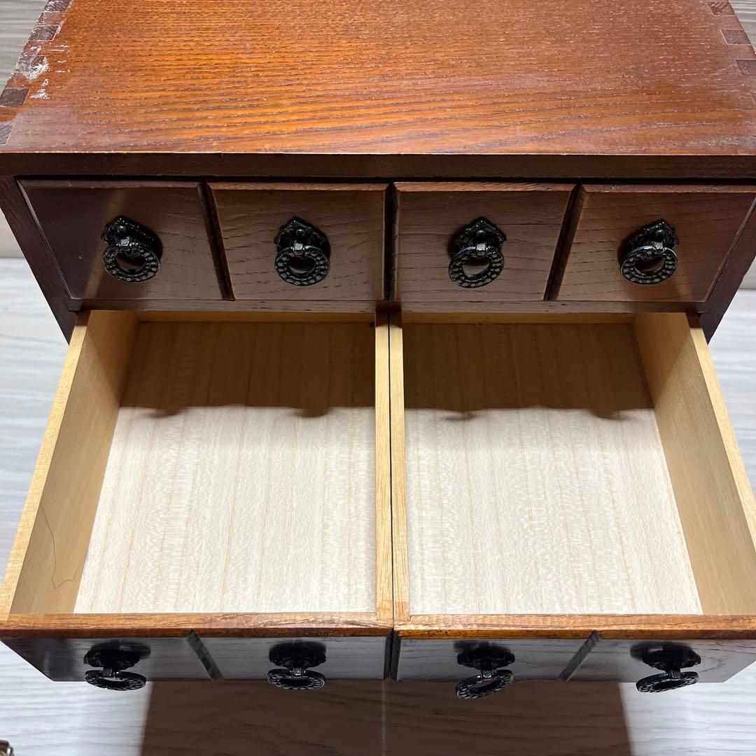 アンティーク 木製 9杯 引き出し 薬箪笥 薬箱