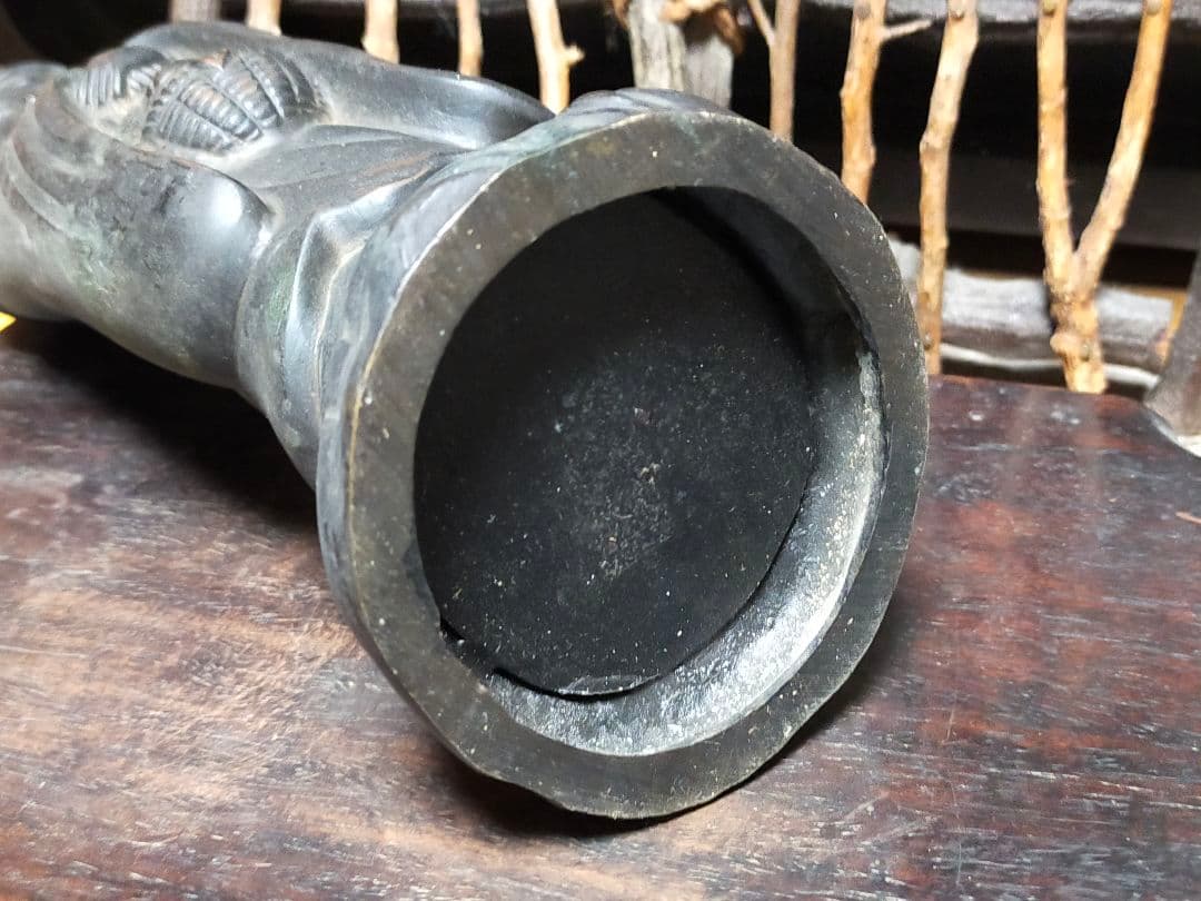 ♥☆彡 とても古い 銅製 観音像 立像 2 観音様 仏像 骨董 中国 レトロ