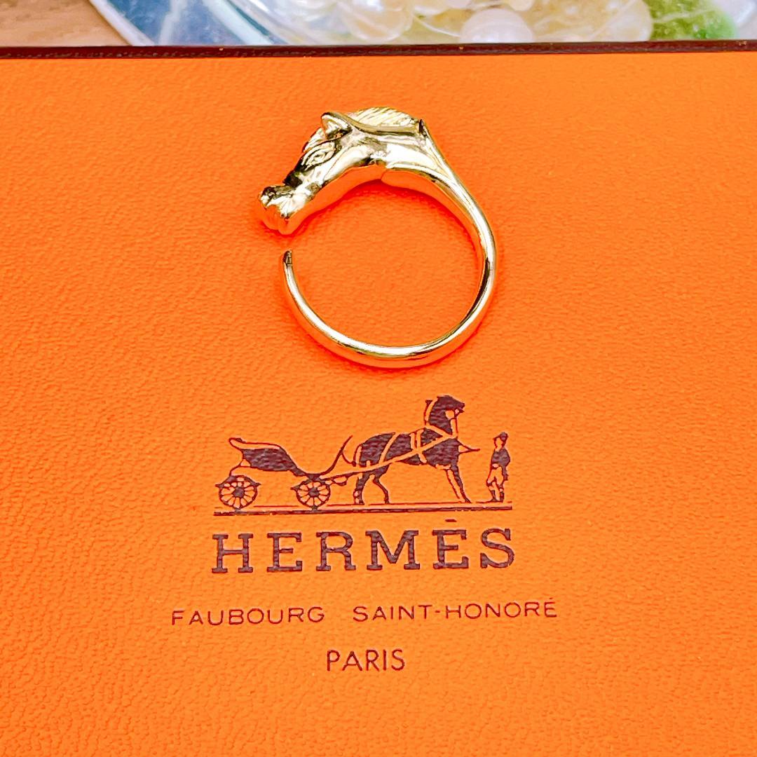 ◇エルメス◇新品仕上済 シュバルホース リング 指輪 ゴールド 12号 ブランド