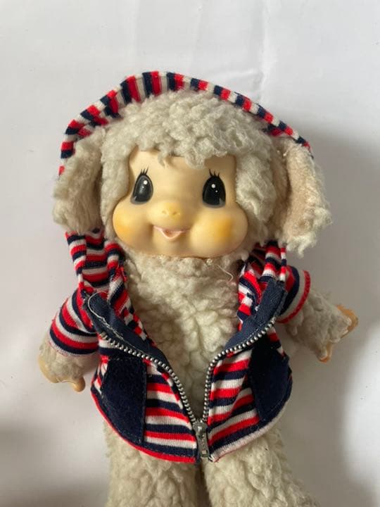 セキグチ 旧ロゴ 仔羊 ぬいぐるみ パーカー付き 当時物 昭和レトロ 羊 ヒツジ