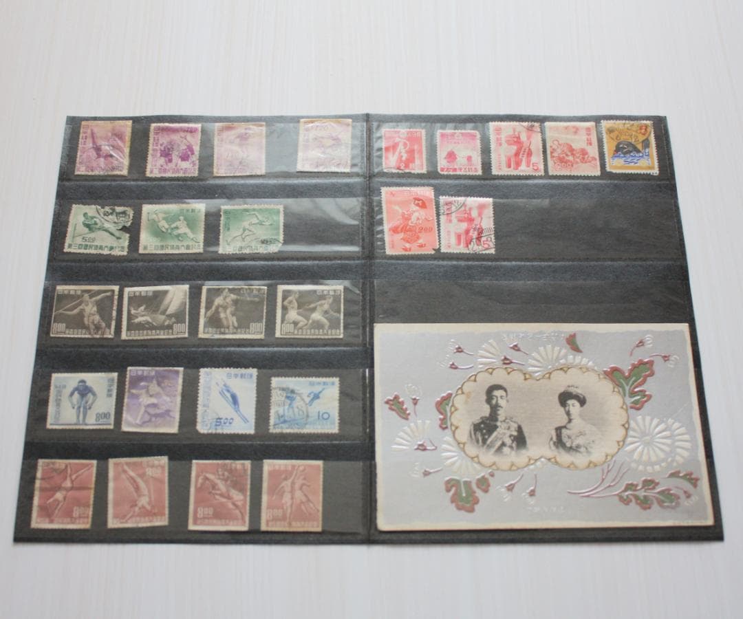 切手・ストックブック・青・1冊・厘単位切手・銭単位切手等・294枚 3