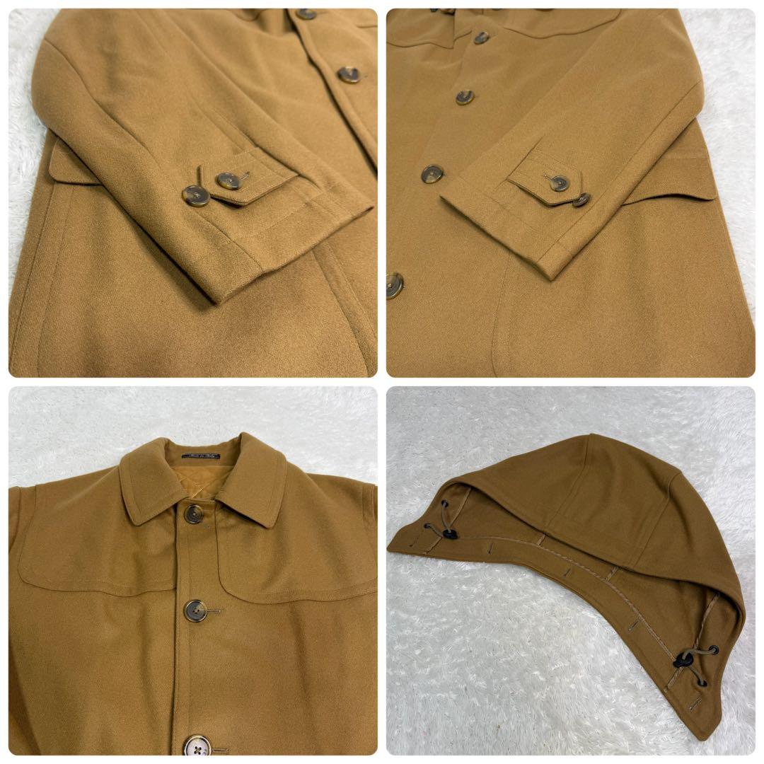 FENDI ロングコート 大きいサイズ XL 取り外しフード付き ウール