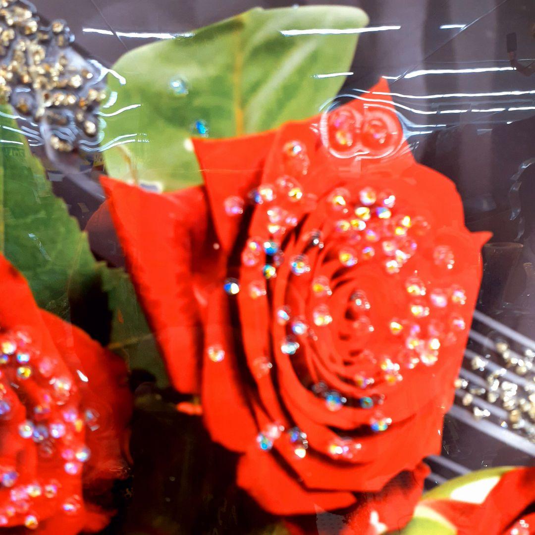 輸入雑貨 赤い薔薇 天然水晶石 クリスタルア ト 西洋雑貨 アンティーク