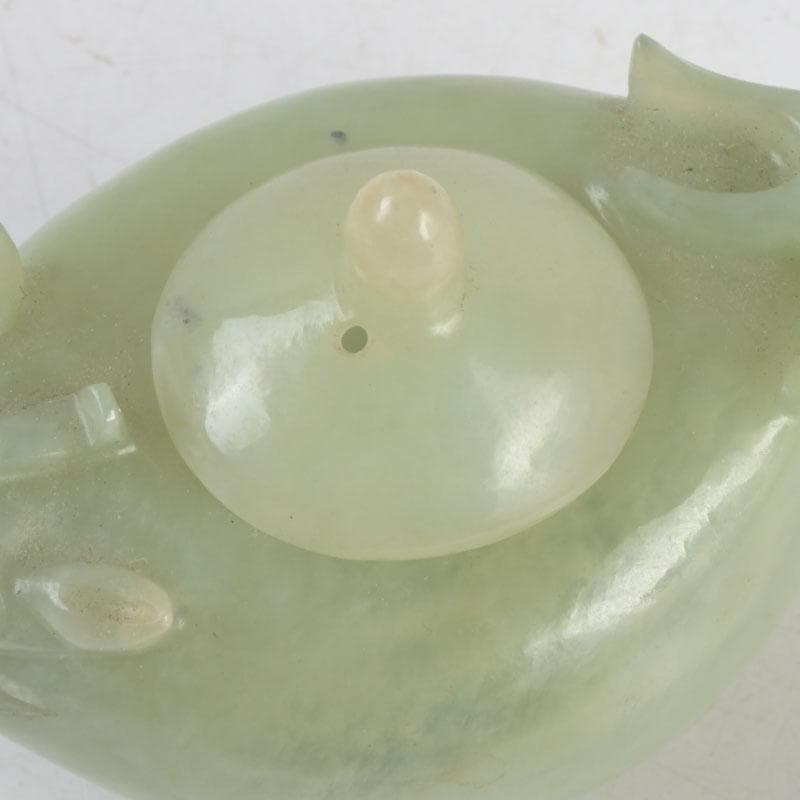 中国 書道具 玉石彫刻 神獣刻 水滴 V 9592 美術品・アンティーク