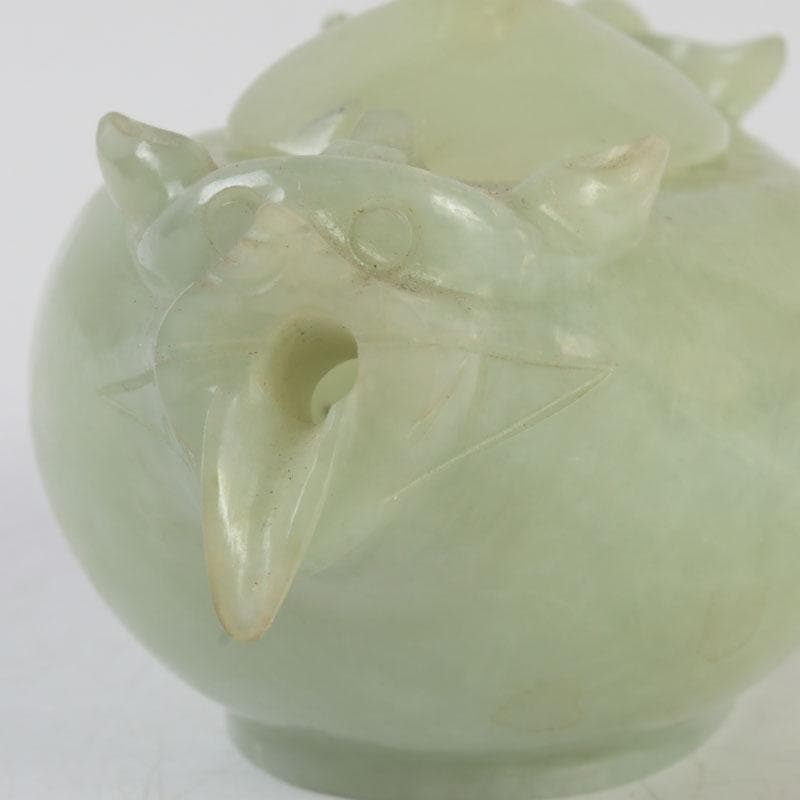 中国 書道具 玉石彫刻 神獣刻 水滴 V 9592 美術品・アンティーク