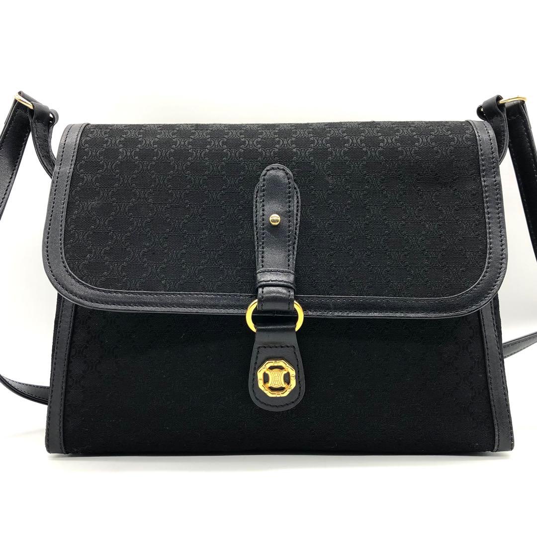 【希少/美品】CELINE ショルダーバッグ トリオンフ ジャガード ブラック