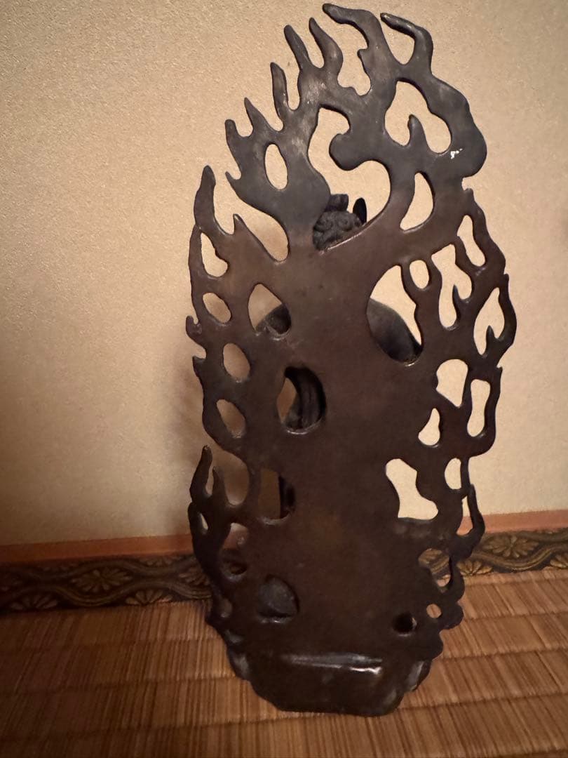 不動明王立像 金属製 高さ約28㎝ アンティーク 仏像 骨董品 不動明王