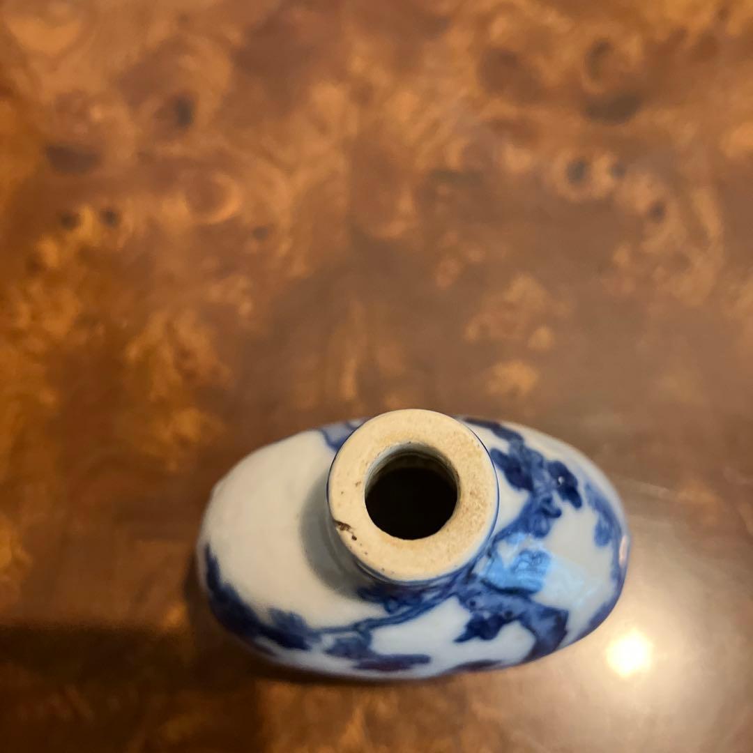 中国　染付　スナッフボトル