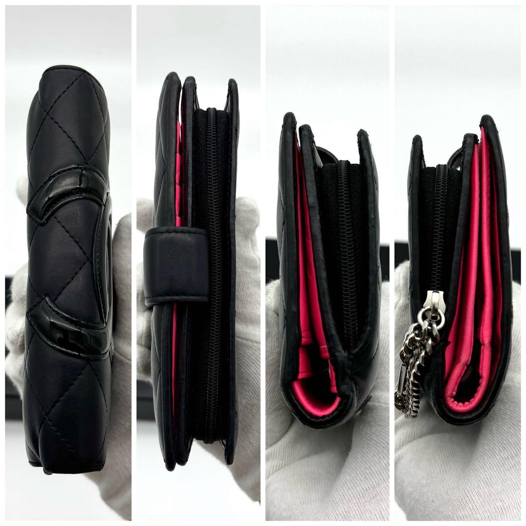 シャネル ラムスキン カンボンライン 折り財布