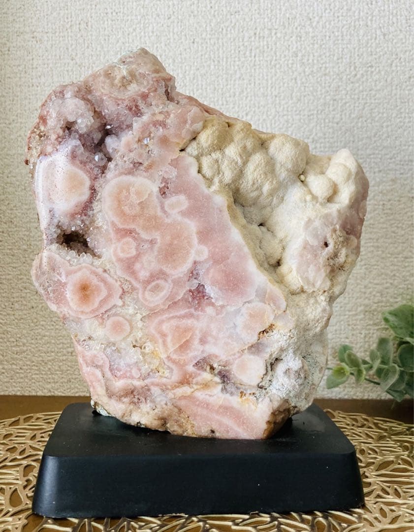 希少】 特大 ピンクアメジスト✨ 晶洞 原石 台座付き 置物