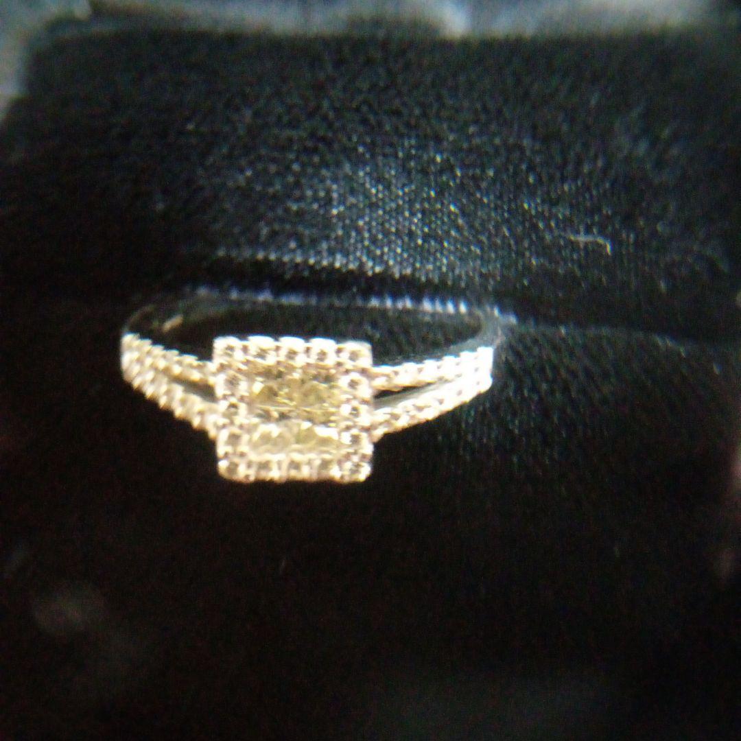 スクエア型ダイヤモンドPT900リング17号