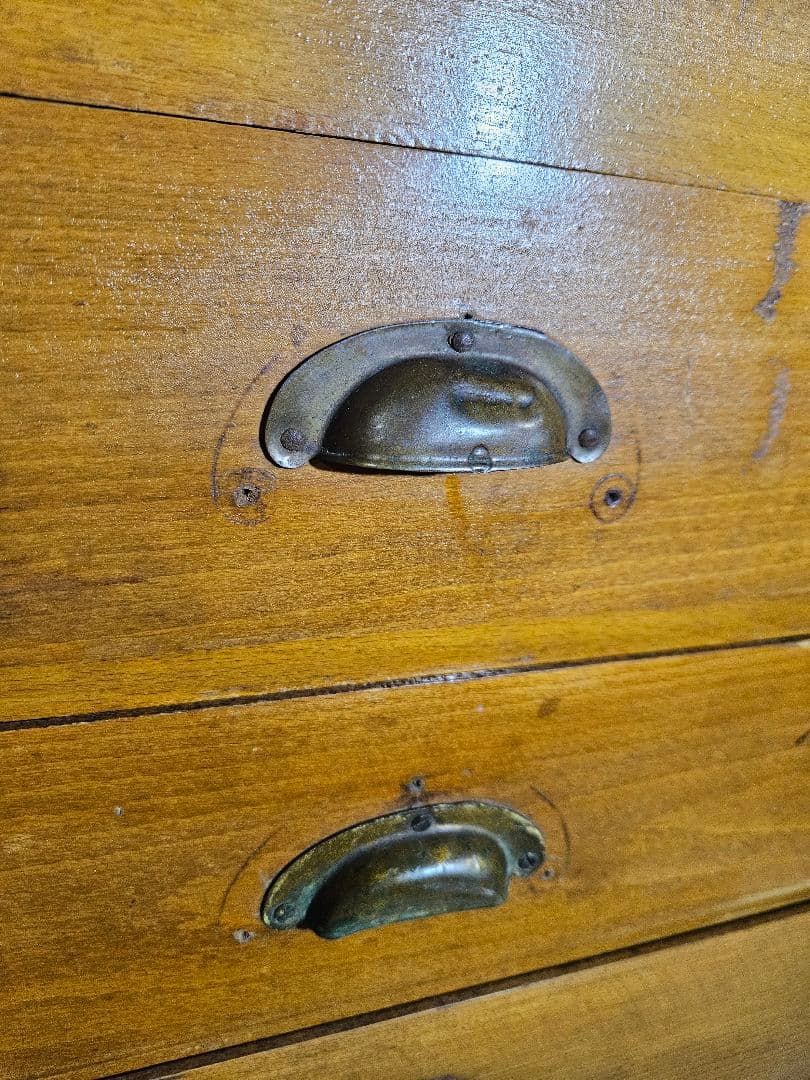 英国アンティーク 木製の小引き出し チェスト 小物入れ 抽斗 三段