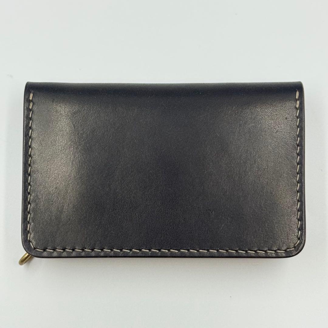 ミドルトラッカーウォレット(ブラック)茶芯　サドルレザー　タロンジッパー　手縫い