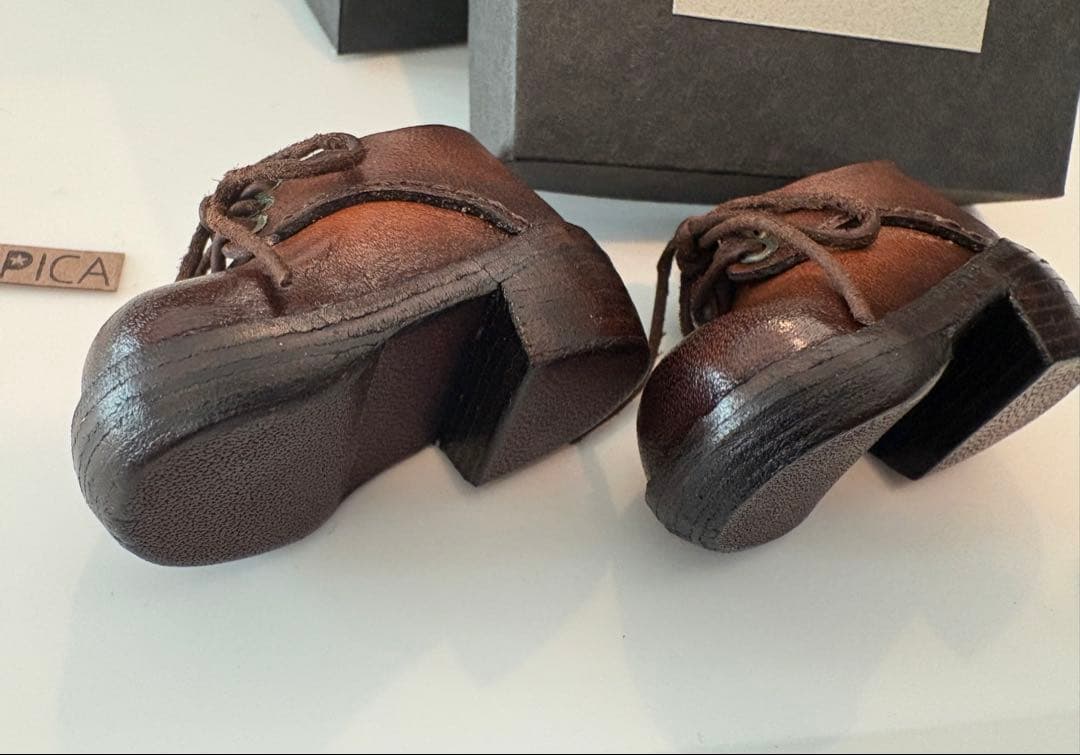 iMda3.0ドールシューズ 靴 本革 人形 ハンドメイド ヴィンテージ風 作家