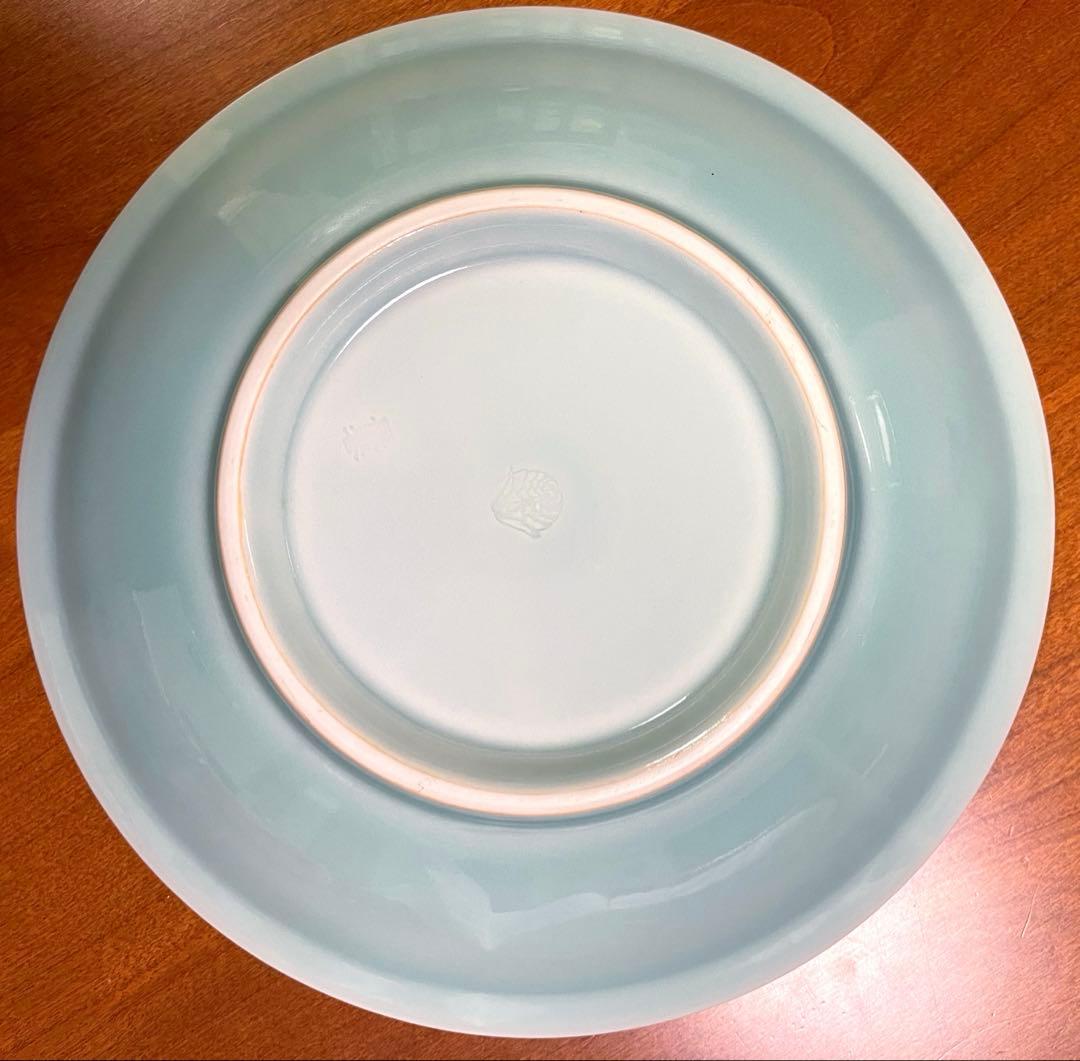 小笠原長春　青磁皿　紫陽花