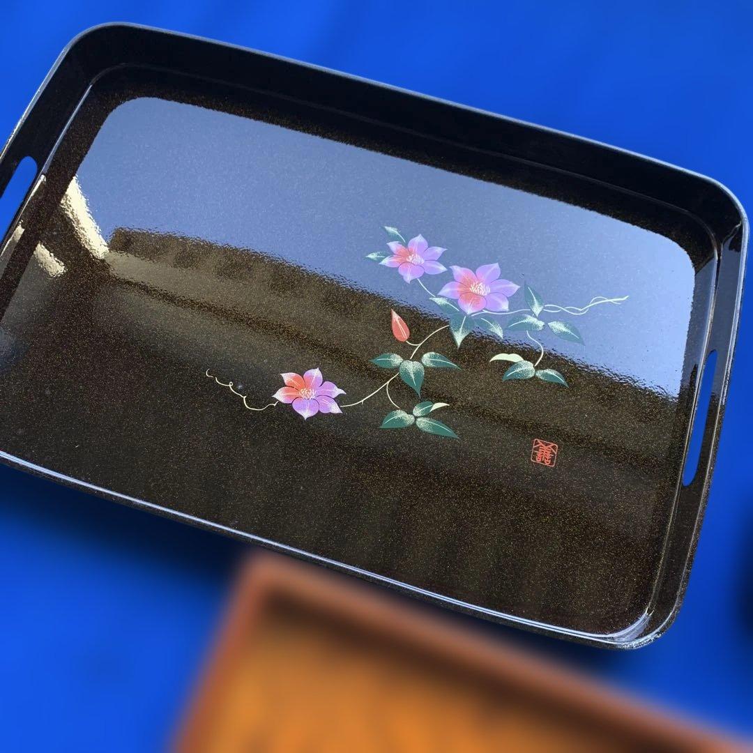 3点セット TATSU-CRAFT 花柄漆器盆 48cm/長期保管品、未使用 - メルカリ
