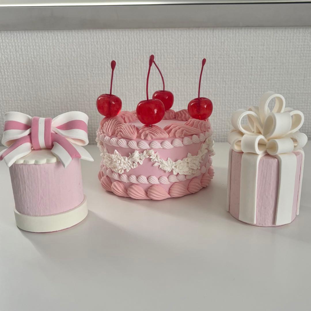 フェイクスイーツ ケーキ 3点セット ピンク系