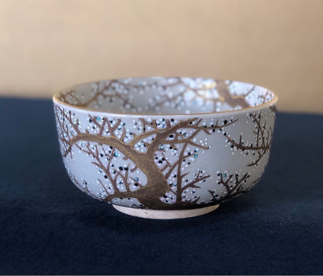 《R》懐石 仁清光琳梅画写 向付10客 快楽造 共箱　251009い1