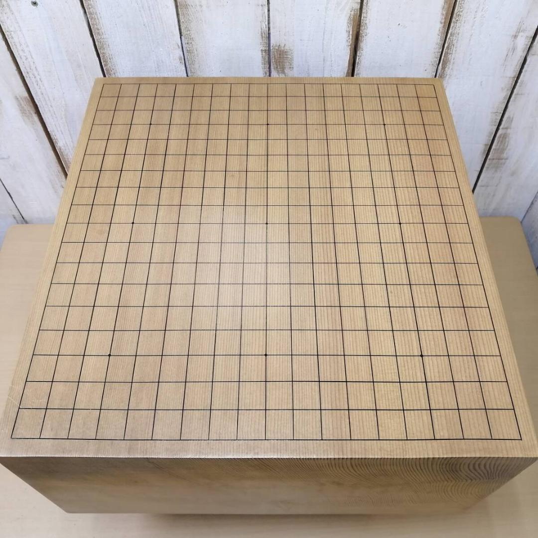 碁盤　囲碁　脚付き　ヘソあり　約20.5×45.7×42.2cm　覆い付属