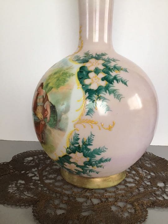 イギリスアンティーク、ヴィクトリアン、ガラスの花瓶