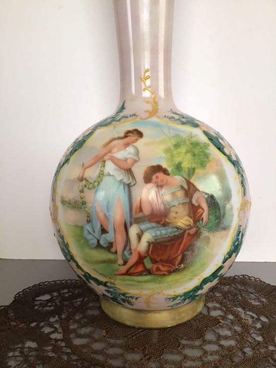 イギリスアンティーク、ヴィクトリアン、ガラスの花瓶