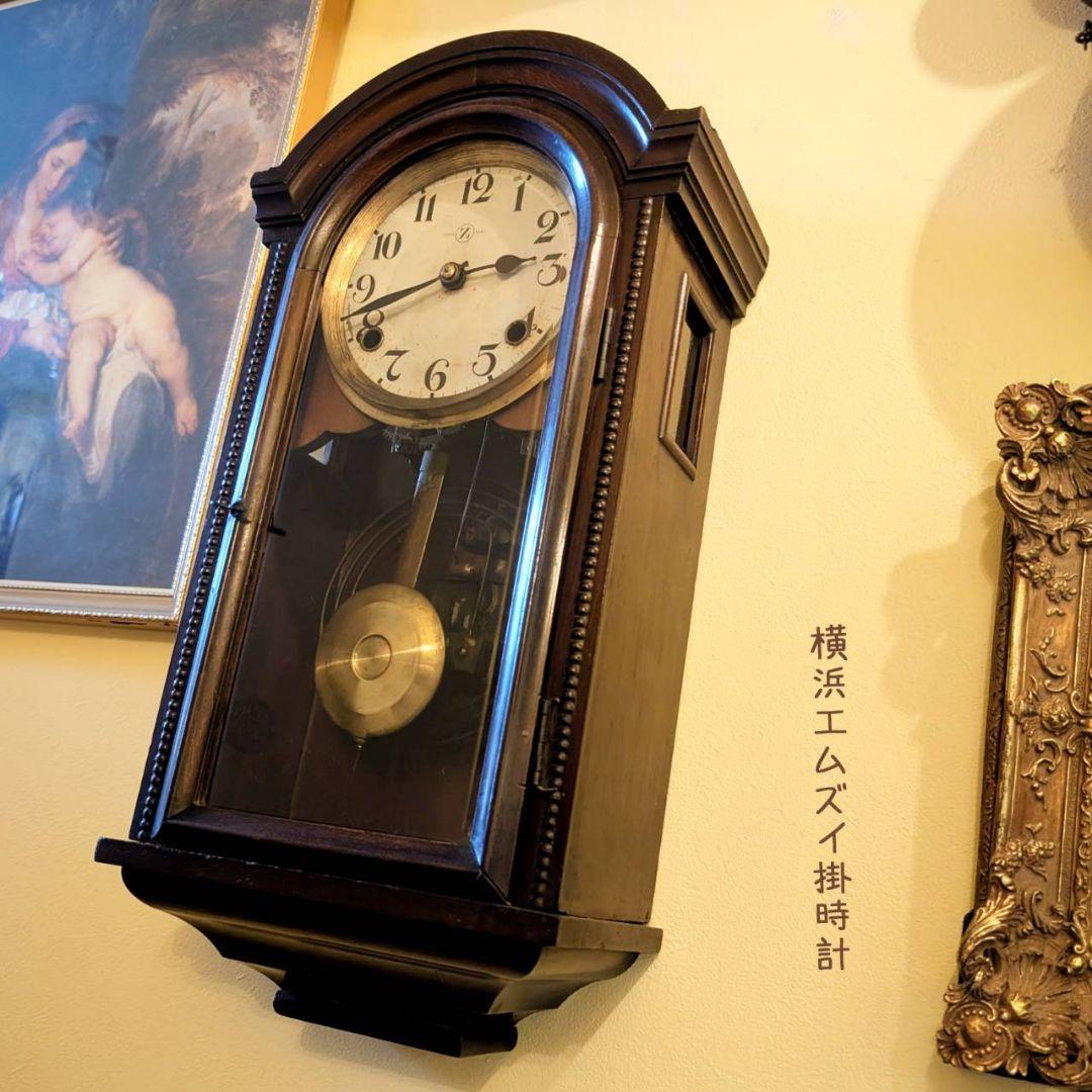 古時計　掛時計　アンティーク掛時計　宮型掛時計