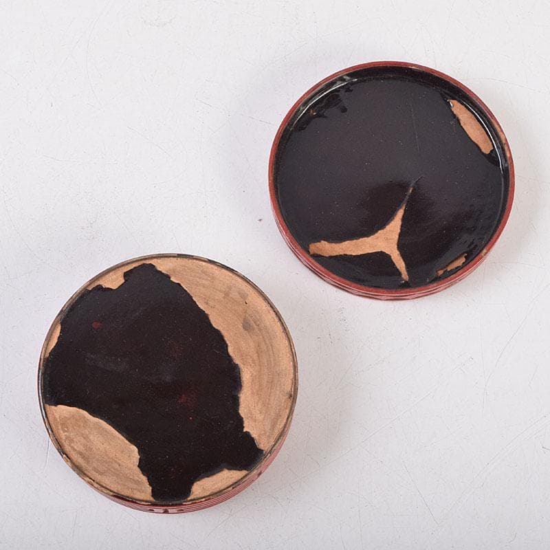 茶道具　漆塗　堆朱香合　仕覆付　C　8668