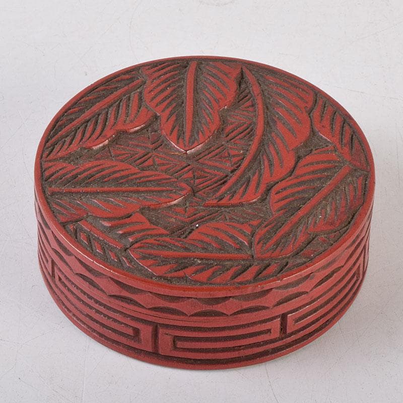 茶道具　漆塗　堆朱香合　仕覆付　C　8668