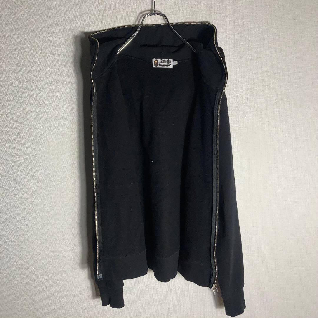 【美品】A Bathing Ape フルジップパーカー ビッグロゴ 黒 L.