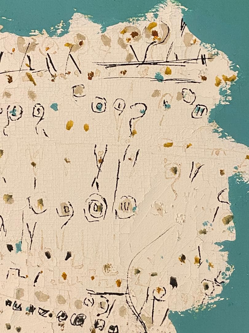 「真作」斎田武夫「青い鳥」油彩画　額装　サイン有り　F8号