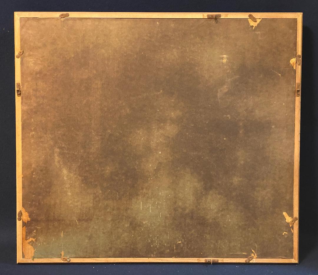 「真作」斎田武夫「青い鳥」油彩画　額装　サイン有り　F8号