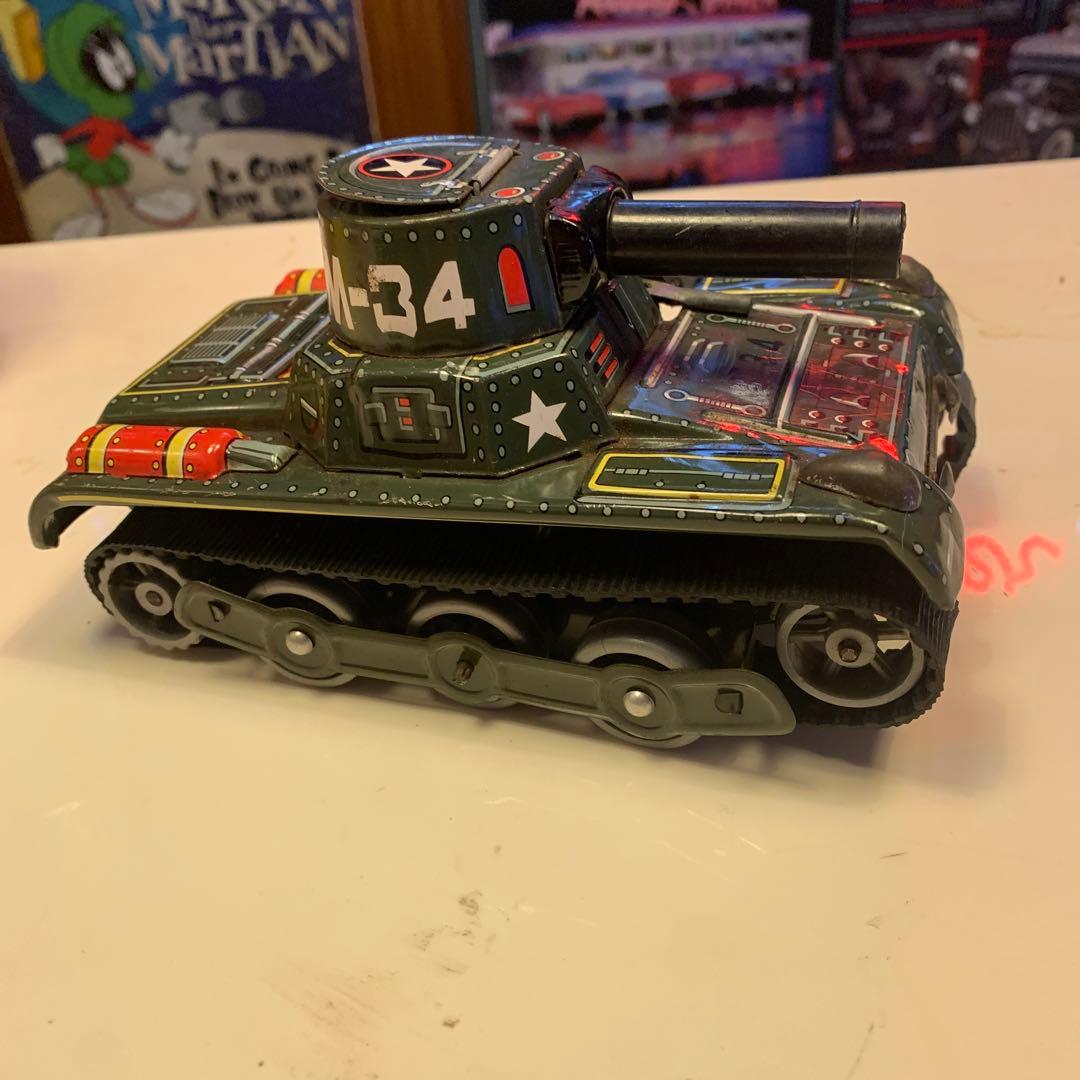 昭和レトロ ブリキ 戦車 ゼンマイ式 日本製 ジャンク M−34 おもちゃ