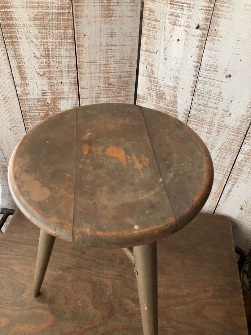 ヴィンテージ 木製 希少 スツール 3本足