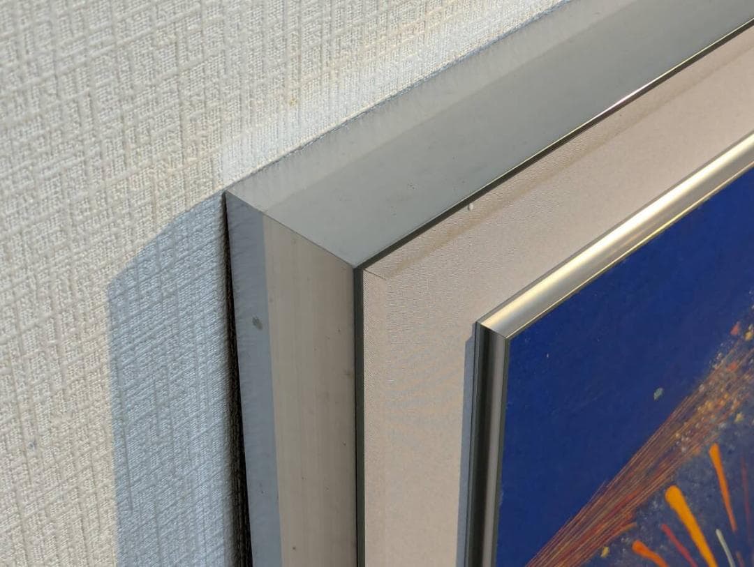 【真作】絵画　日本画20号　夜空を彩る大輪の華　夏を閉じ込めたアート　Y116