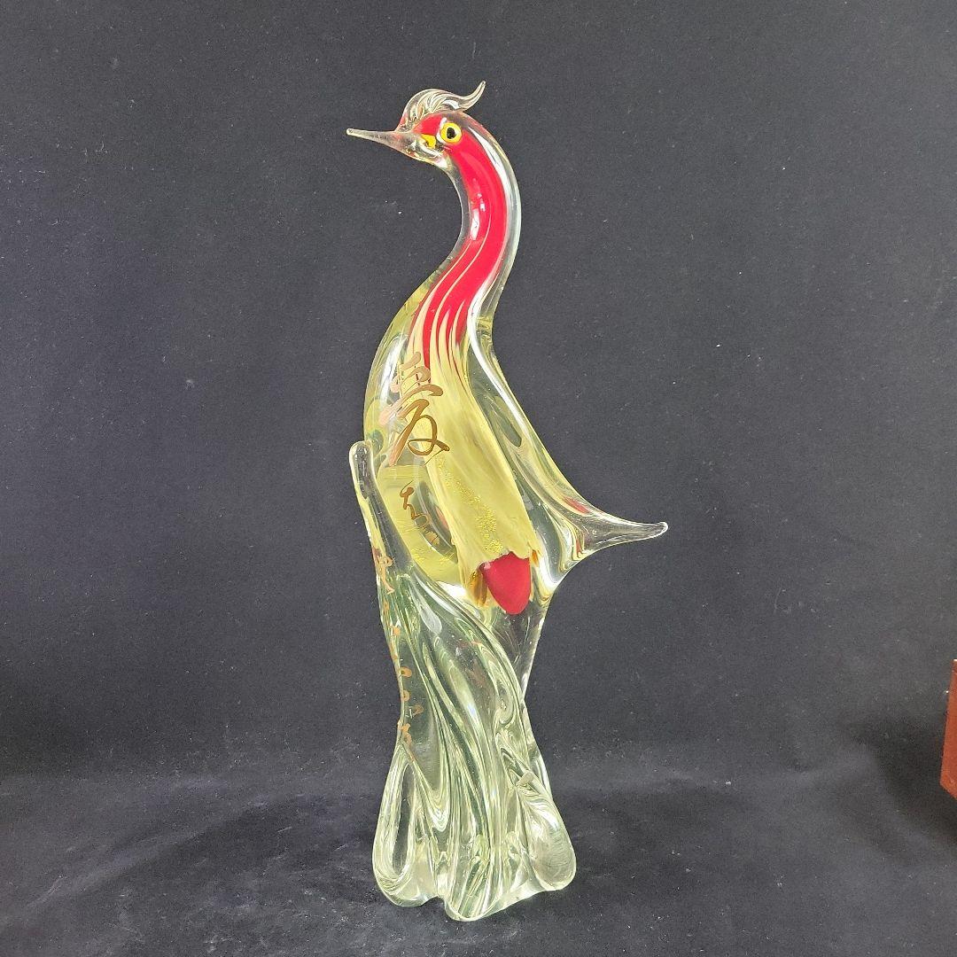 Multi Glass マルティグラス 日本製 ガラス工芸 炎の芸術 大型鳥置物