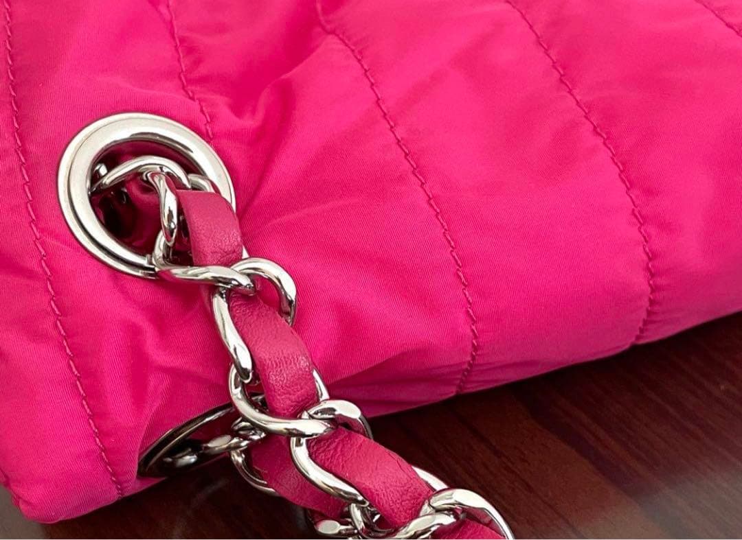 ☆美品☆レア　CHANEL シャネル ナイロン　チェーンバッグ　ピンク　ポーチ付