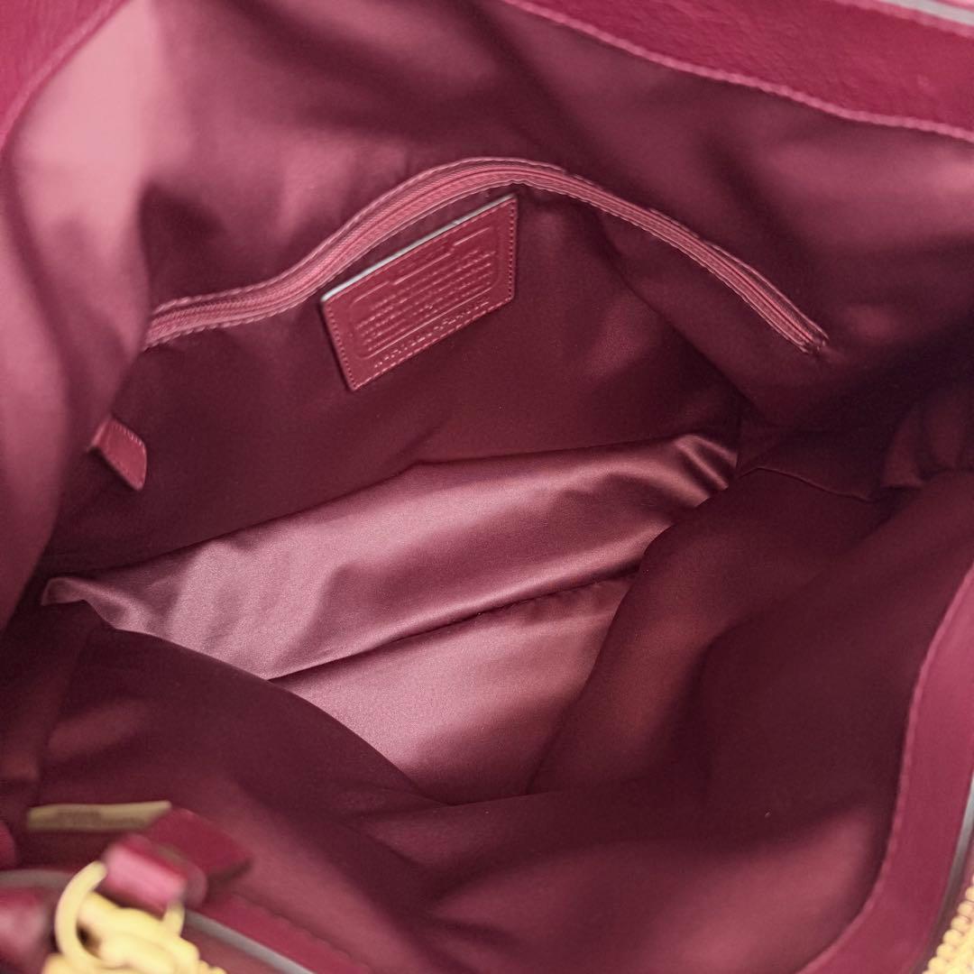 COACH ホーボー ワンショルダーバッグ ハラコ レオパード ターンロック